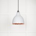 Brindle pendant light in smooth copper with flock exterior 49500sf 1 l