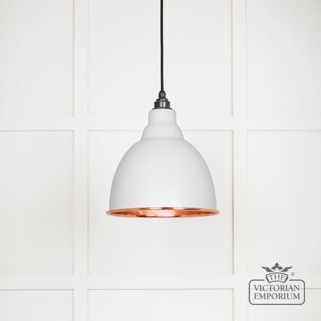 Brindle Pendant Light In Smooth Copper With Flock Exterior 49500sf Main L