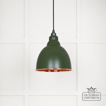 Brindle Pendant Light In Smooth Copper With Heath Exterior 49500sh 1 L