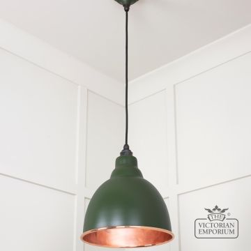 Brindle Pendant Light In Smooth Copper With Heath Exterior 49500sh 2 L