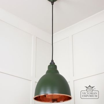 Brindle Pendant Light In Smooth Copper With Heath Exterior 49500sh 3 L