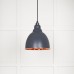 Brindle pendant light in Slate with hammered copper interior 49500sl 1 l