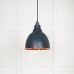 Brindle pendant light in Soot with hammered copper interior 49500so 1 l