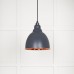 Brindle pendant light in smooth copper with slate exterior 49500ssl 1 l