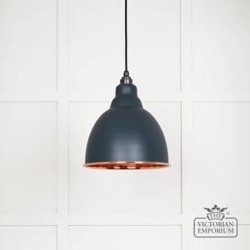 Brindle Pendant Light In Smooth Copper With Soot Exterior 49500sso 1 L