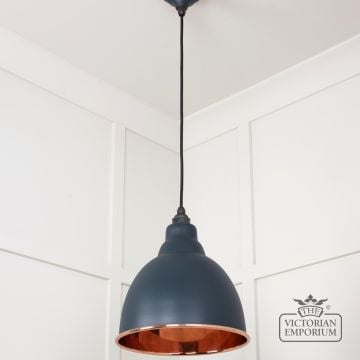 Brindle Pendant Light In Smooth Copper With Soot Exterior 49500sso 3 L