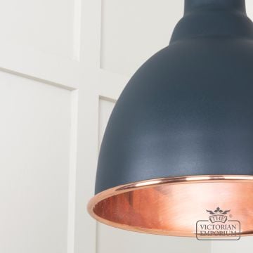 Brindle Pendant Light In Smooth Copper With Soot Exterior 49500sso 4 L