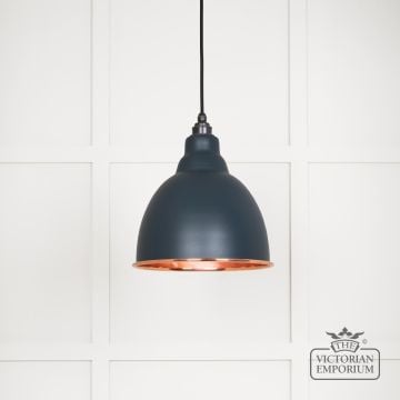 Brindle Pendant Light In Smooth Copper With Soot Exterior 49500sso Main L