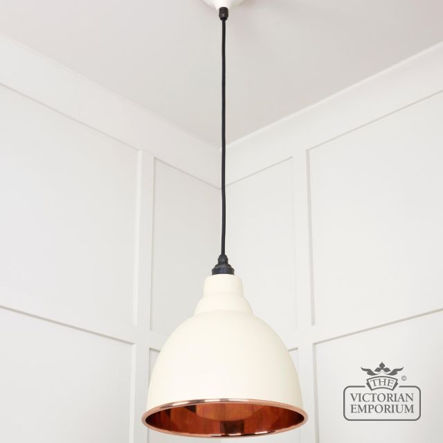Brindle Pendant Light In Smooth Copper With Teasel Exterior 49500ste 3 L