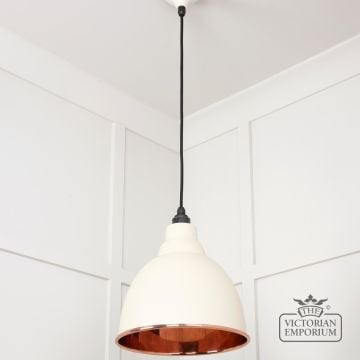 Brindle Pendant Light In Smooth Copper With Teasel Exterior 49500ste 3 L