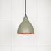 Brindle pendant light in smooth copper with tump exterior 49500stu 1 l