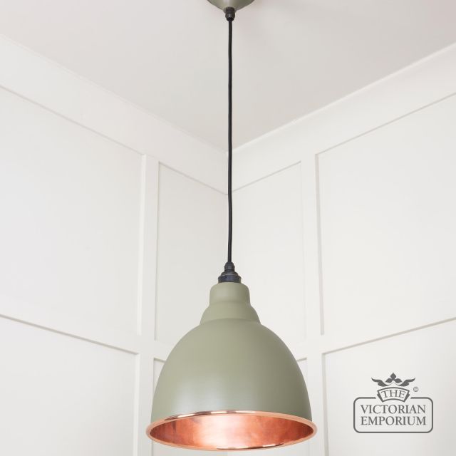Brindle Pendant Light In Smooth Copper With Tump Exterior 49500stu 2 L