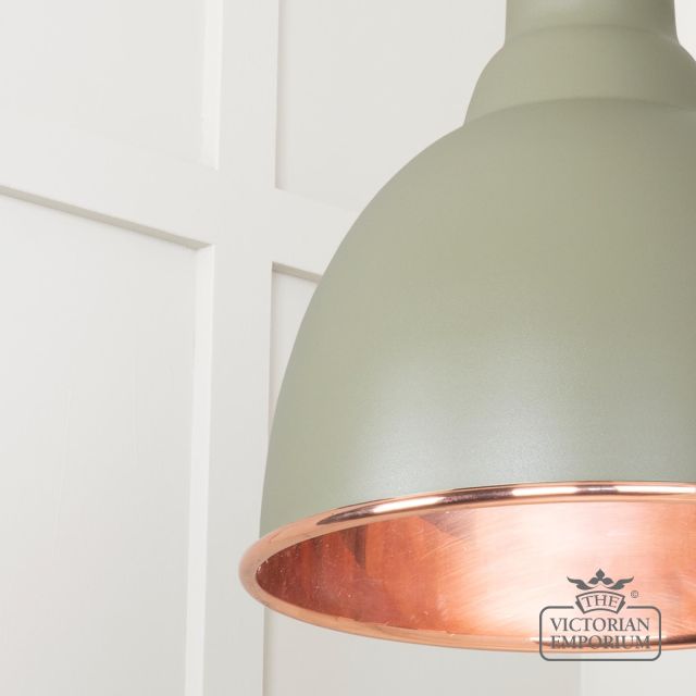 Brindle Pendant Light In Smooth Copper With Tump Exterior 49500stu 4 L