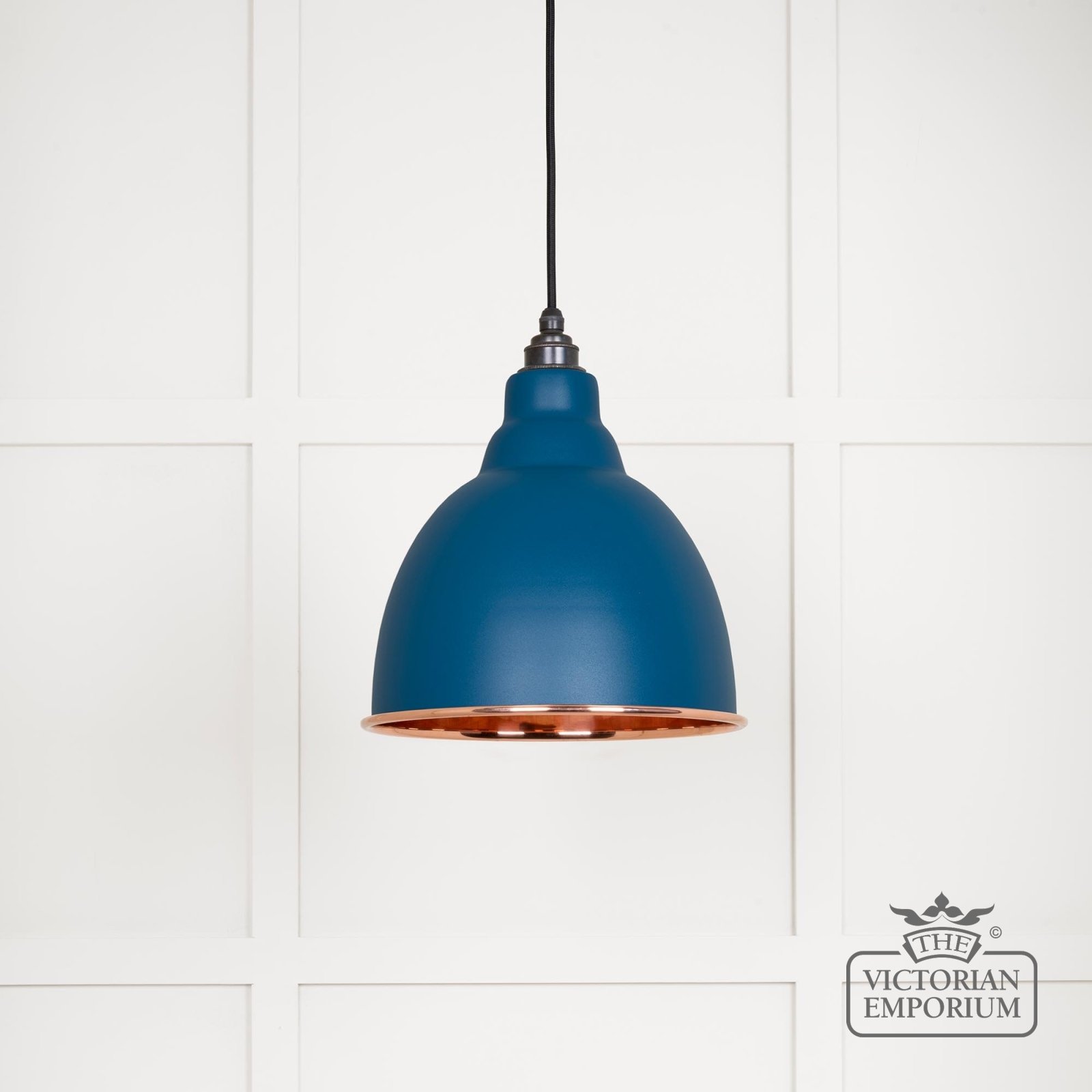Brindle Pendant Light in Smooth Copper with Upstream Exterior