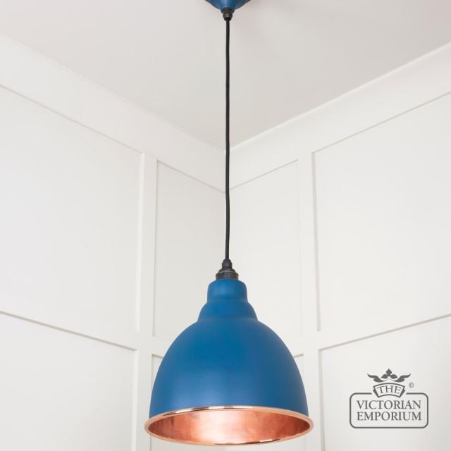 Brindle Pendant Light In Smooth Copper With Upstream Exterior 49500su 2 L