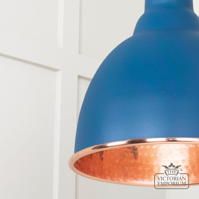 Brindle Pendant Light In Upstream With Hammered Copper Interior 49500u 4 L
