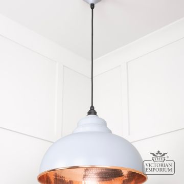 Harlow Pendant Light In Birch With Hammered Copper Interior 49501bi 2 L