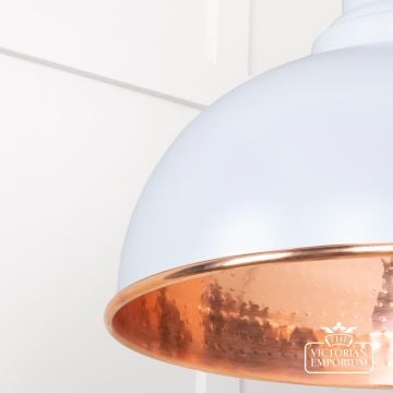 Harlow Pendant Light In Birch With Hammered Copper Interior 49501bi 4 L