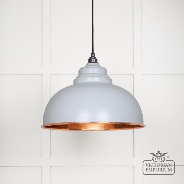 Harlow Pendant Light In Birch With Hammered Copper Interior 49501bi Main L