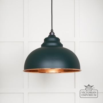 Harlow Pendant Light In Dingle With Hammered Copper Interior 49501di Main L