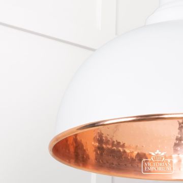 Harlow Pendant Light In Flock With Hammered Copper Interior 49501f 4 L