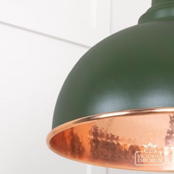 Harlow Pendant Light In Heath With Hammered Copper Interior 49501h 4 L