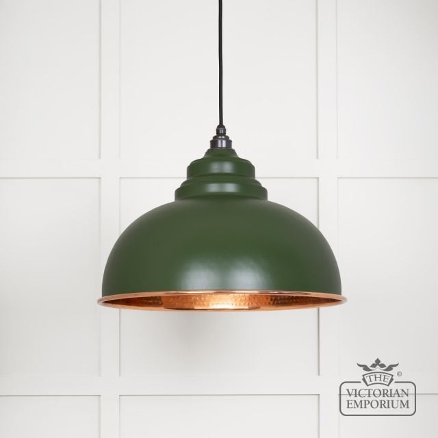 Harlow Pendant Light In Heath With Hammered Copper Interior 49501h Main L