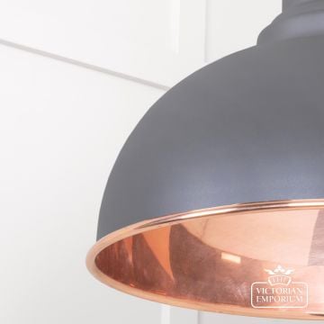 Harlow Pendant Light In Smooth Copper With Bluff Exterior 49501sbl 4 L