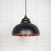 Harlow pendant light in smooth copper with Black exterior 49501seb 1 l
