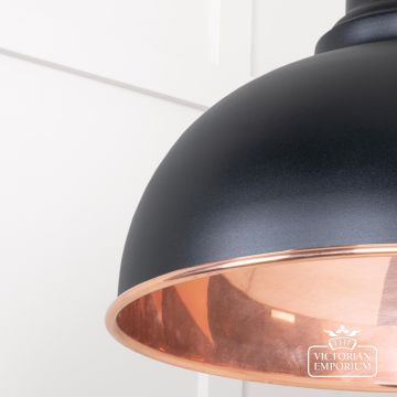 Harlow Pendant Light In Smooth Copper With Black Exterior 49501seb 4 L