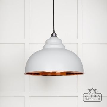 Harlow Pendant Light In Smooth Copper With Flock Exterior 49501sf 1 L