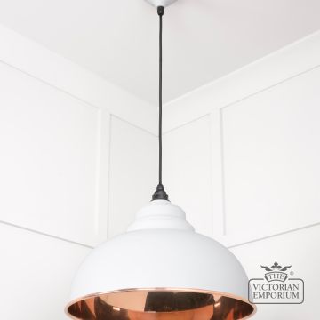 Harlow Pendant Light In Smooth Copper With Flock Exterior 49501sf 3 L