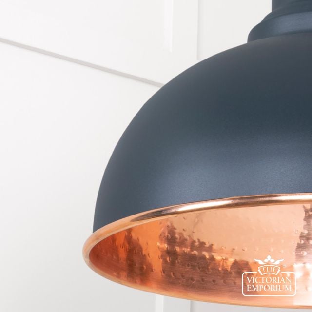 Harlow Pendant Light In Hammered Copper With Soot Exterior 49501so 4 L