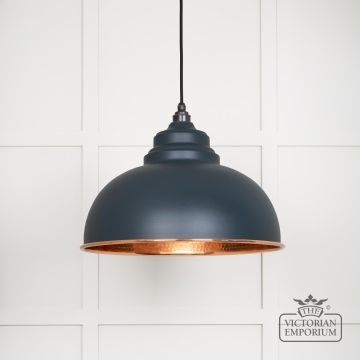 Harlow Pendant Light In Hammered Copper With Soot Exterior 49501so Main L