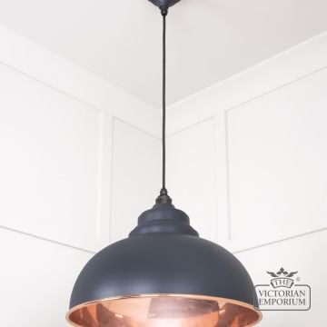 Harlow Pendant Light In Smooth Copper With Slate Exterior 49501ssl 2 L