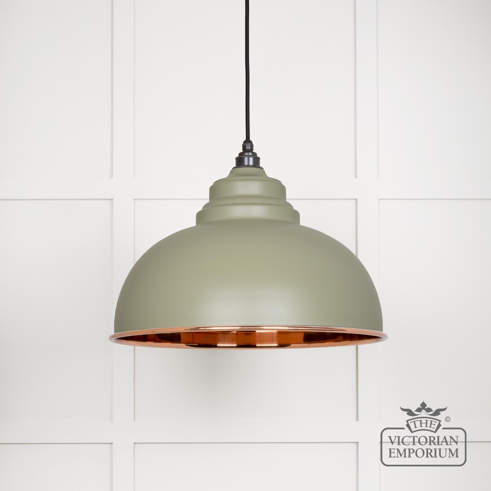 Harlow Pendant Light in Smooth Copper with Tump Exterior