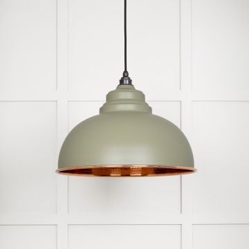 Harlow Pendant Light In Hammered Copper With Tump Exterior 49501tu 1 L