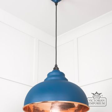 Harlow Pendant Light In Hammered Copper With Upstream Exterior 49501u 2 L
