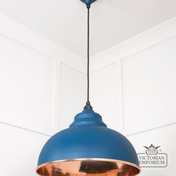 Harlow Pendant Light In Hammered Copper With Upstream Exterior 49501u 3 L