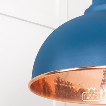 Harlow Pendant Light In Hammered Copper With Upstream Exterior 49501u 4 L
