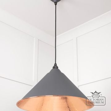 Hockliffe Pendant Light In Bluff And Hammered Copper 49503bl 2 L