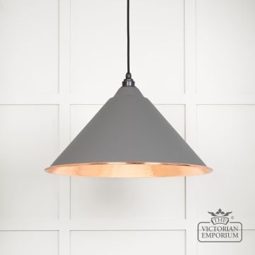 Hockliffe Pendant Light In Bluff And Hammered Copper 49503bl Main L