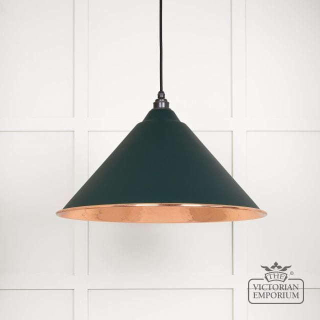 Hockliffe Pendant Light in Dingle and Hammered Copper