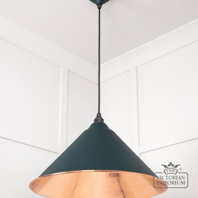 Hockliffe Pendant Light In Dingle And Hammered Copper 49503di 2 L