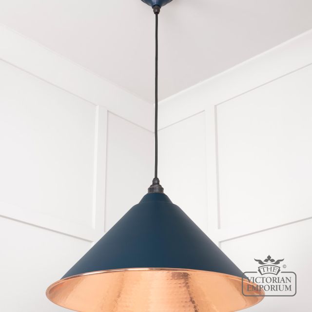 Hockliffe Pendant Light In Dusk And Hammered Copper 49503du 2 L