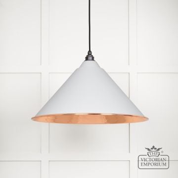 Hockliffe Pendant Light In Flock And Hammered Copper 49503f 1 L