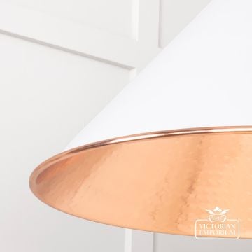 Hockliffe Pendant Light In Flock And Hammered Copper 49503f 4 L