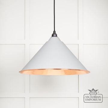Hockliffe Pendant Light In Flock And Hammered Copper 49503f Main L