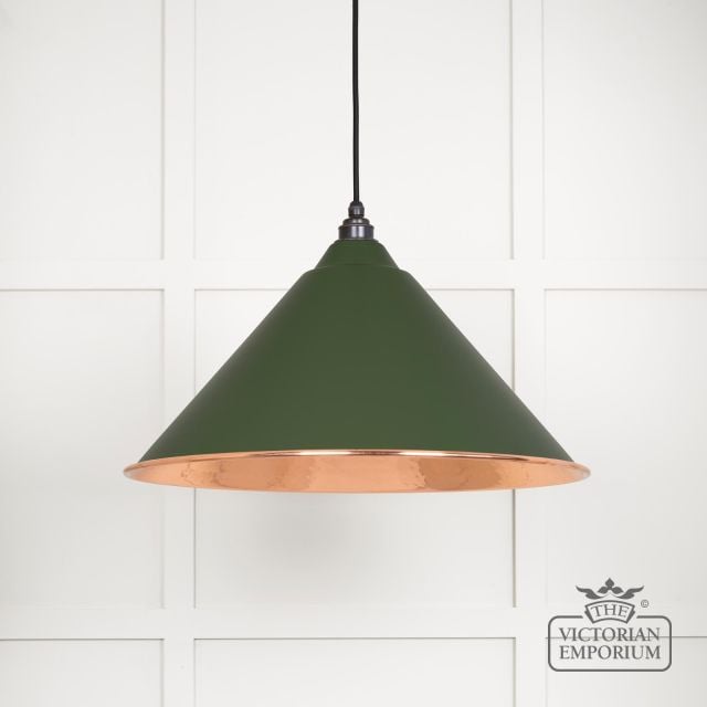 Hockliffe Pendant Light in Heath and Hammered Copper