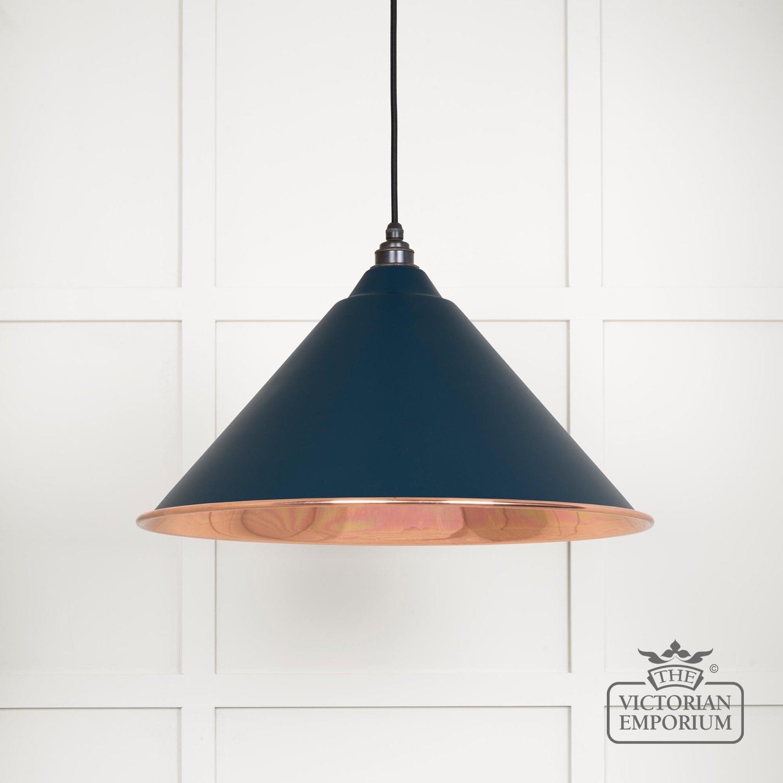 Hockliffe Pendant Light in Dusk and Smooth Copper
